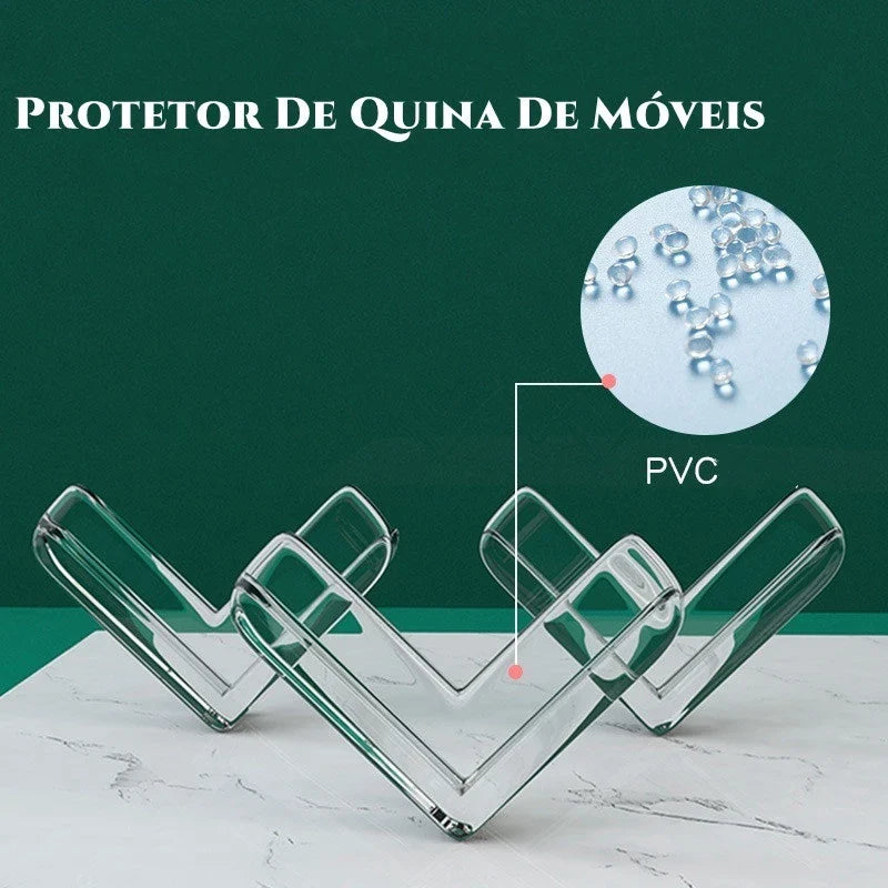 Kit 4 Protetor De Quina Silicone Mesa Segurança Para Crianças E Bebes Proteção