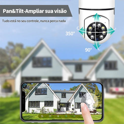 Câmera de Segurança Full HD Wi-Fi Inteligente 360 IP 5G - Snap Mart