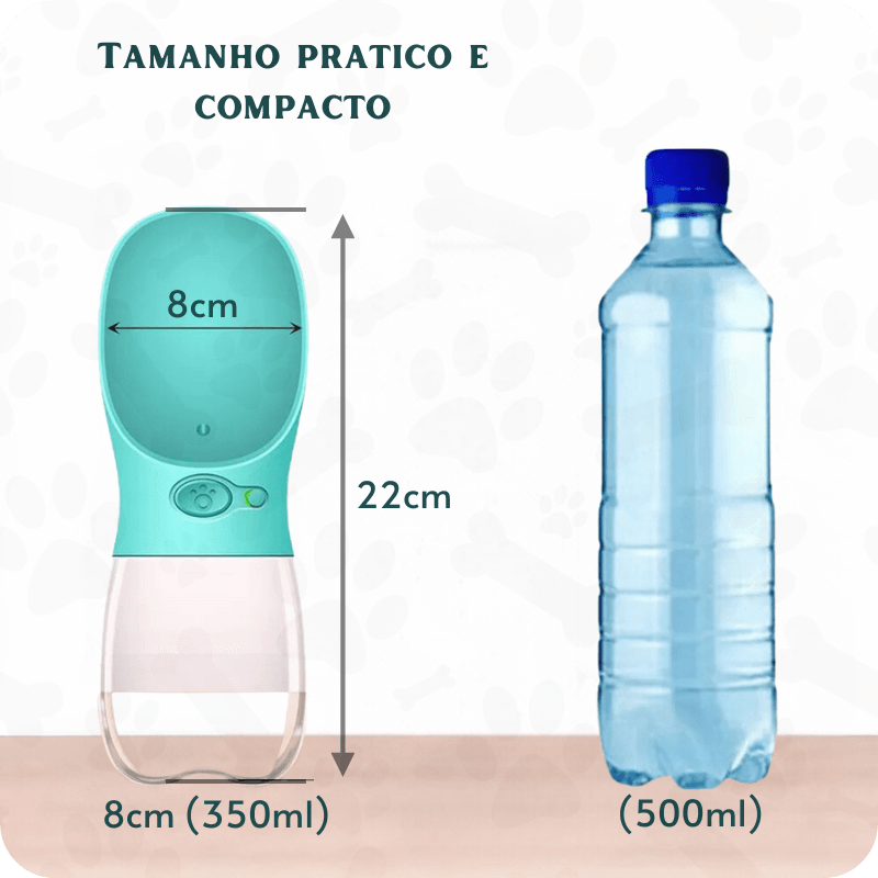 Garrafa de água portátil para pets - com bebedouro prático - Snap Mart